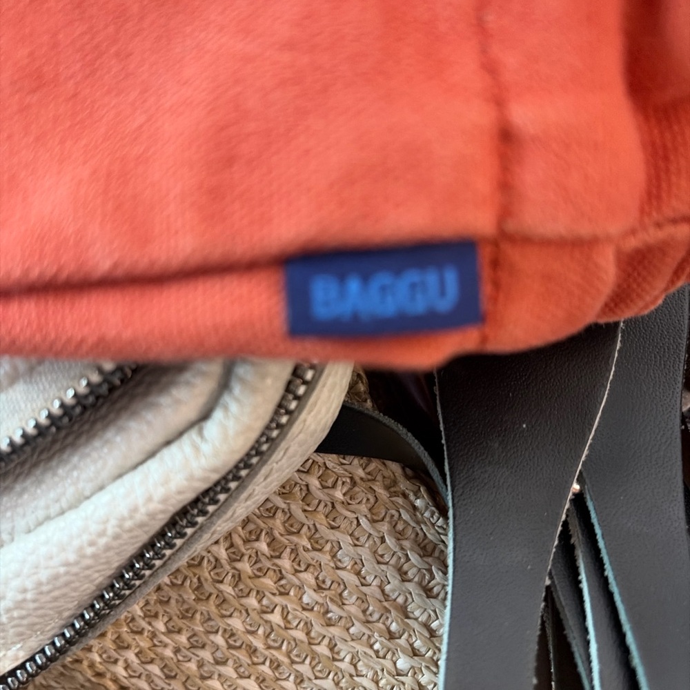BAGGU Duck Bag – Washed Rust Orange Canvas Tote / Crossbody - Picture 2 of 6